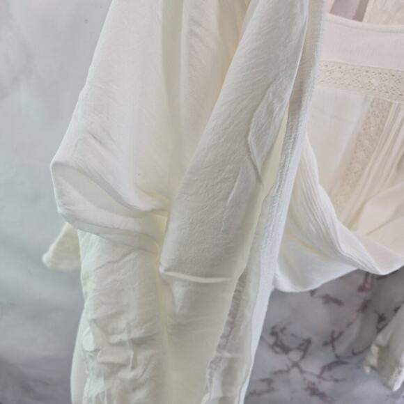 Sanctuary Dress Womens Small White Cover Up Babydoll Boho Crochet Gauze - Picture 11 of 14